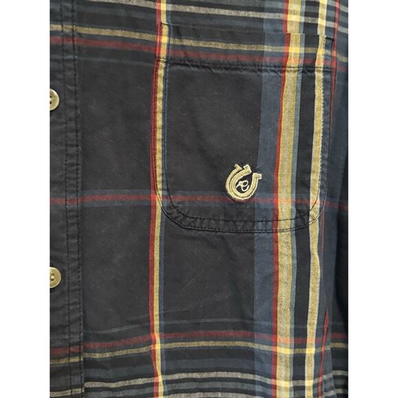 Vintage Roper Mens Plaid Button Down Long Sleeve Shirt Large Blue - Picture 2 of 8